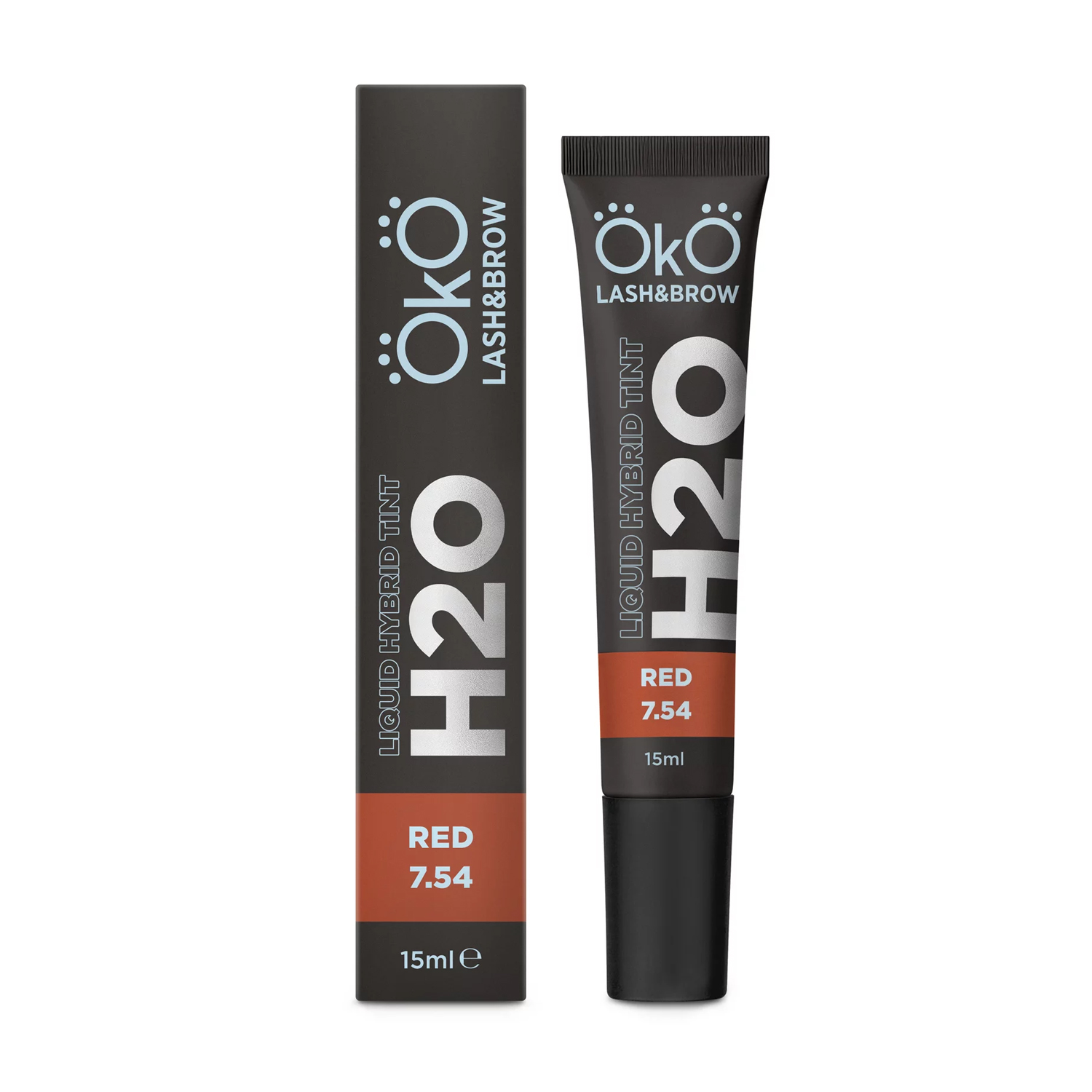 Фарба для брів та вій OkO Lash &amp; Brow Liquid Hybrid Tint H2O, 7.54 Red, 15 мл